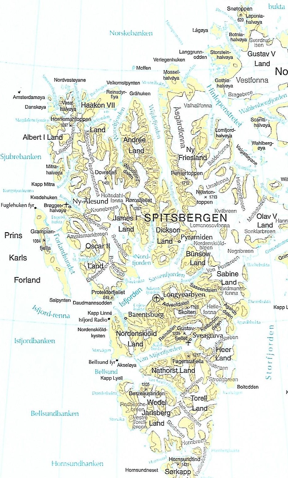 Kart Spitsbergen