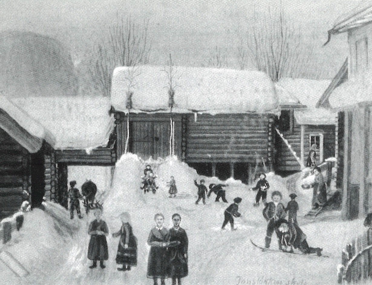 ]ansløkka skole malt i 1884 av Otto Valstad