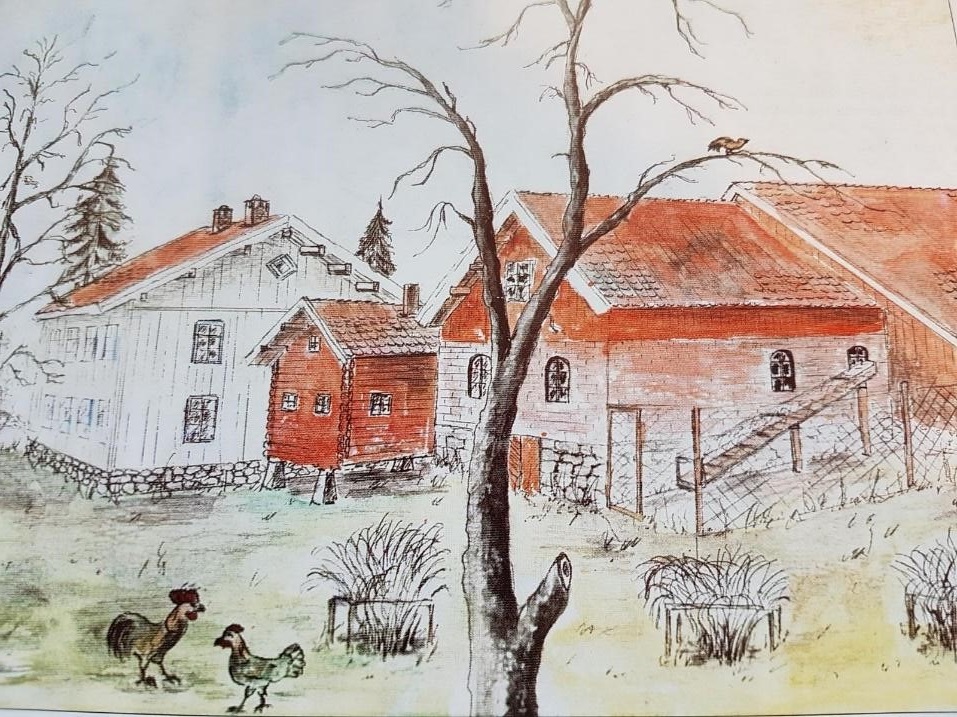 Jansløkka. Tegning av Carl Nilsen etter maleri av Otto Valstad.